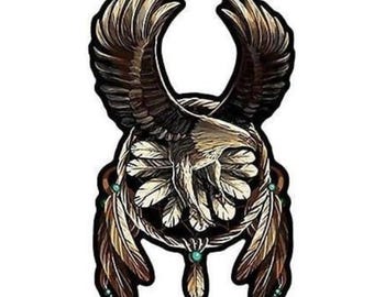Eagle Dream Catcher  Embroidered  Patch 12 Inch Iron on