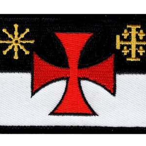 Templar Knight Crusader Flag 3 Inch Patch (Embroidered Hook)