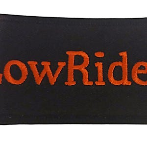 Low Rider Gestickt Aufnäher zum Aufnähen [4.0 X 2.0 -Orange / Schwarz LP-1]