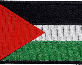 Palestine Flag Tactical Embroidered Patch (Hook Fastener) 3.0 x 2.0 inch