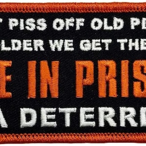 Écusson brodé Don't Pis Off Personnes Âgées - Écusson sarcastique drôle (4,0 x 2,0)