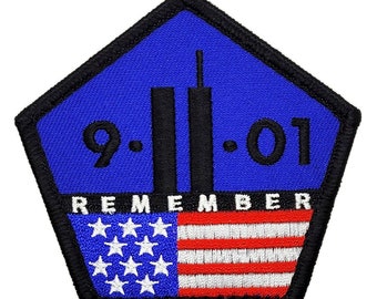 Écusson brodé « Remember Twin Towers » sur le 11 septembre [Fermeture « Hook Brand » -P14]