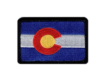 Colorado Flag 3.0 x 2.0 inch Patch (Embroidered Hook)