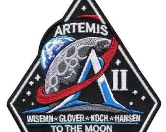 Artemis II Mission Patch: Embroidered Iron-On Space Exploration Costume Patch (3 inches)