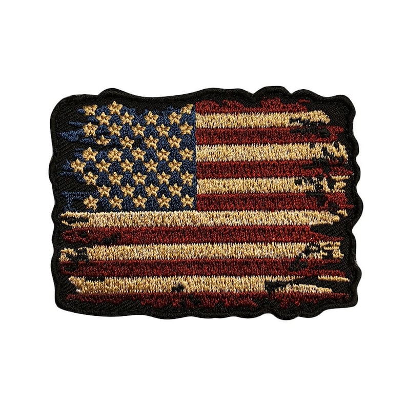 Distressed American Flag Vintage Looking Morale Hook Patch