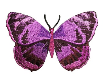 Purple Butterfly 3.75 x 2.5 inch Patch (Iron On)