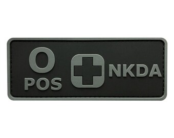Blood Type O+ Positive NKDA ACU 4.0 Inch Patch (PVC)
