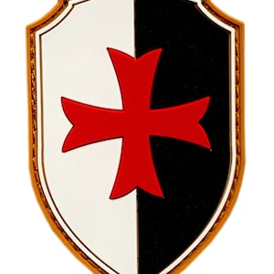 Knights Templar Cross Shield Crusader Tactical 3.0 Inch Patch [PVC Rubber - KT1]
