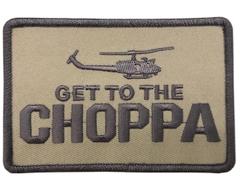 Get to Da Choppa Embroidered Patch - Predator Movie Iron On/Sew On