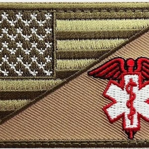 USA Patch Sanitäter Sanitäter tan Notfall Patch (3.0 X 2.0 - Hakenverschluss -P389)