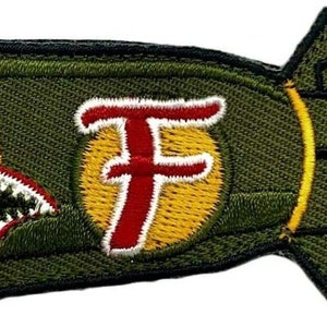 Dropping F Bomb WW 2 Style Hook Patch [3.5 inch -"Hook Brand" Fastener- MTF1)