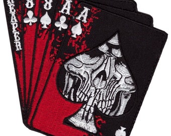 Reaper Dead Man's Hand 4 Inch Patch (Embroidered Hook)