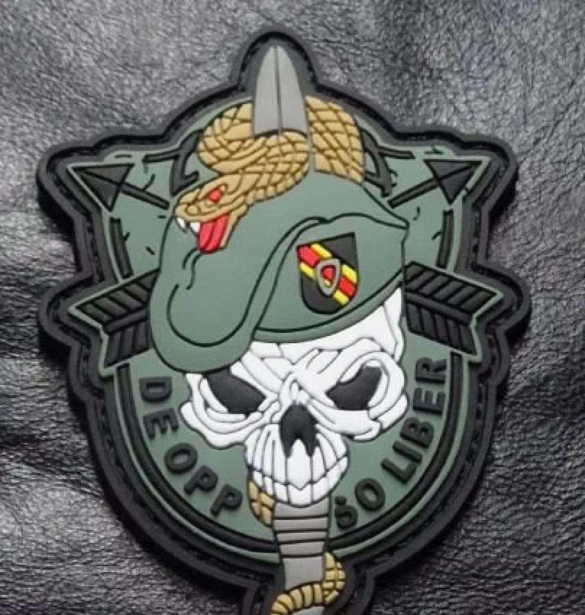 US Special Forces Skull Sword and Snake 3.0 Inch Patch (PVC Rubber