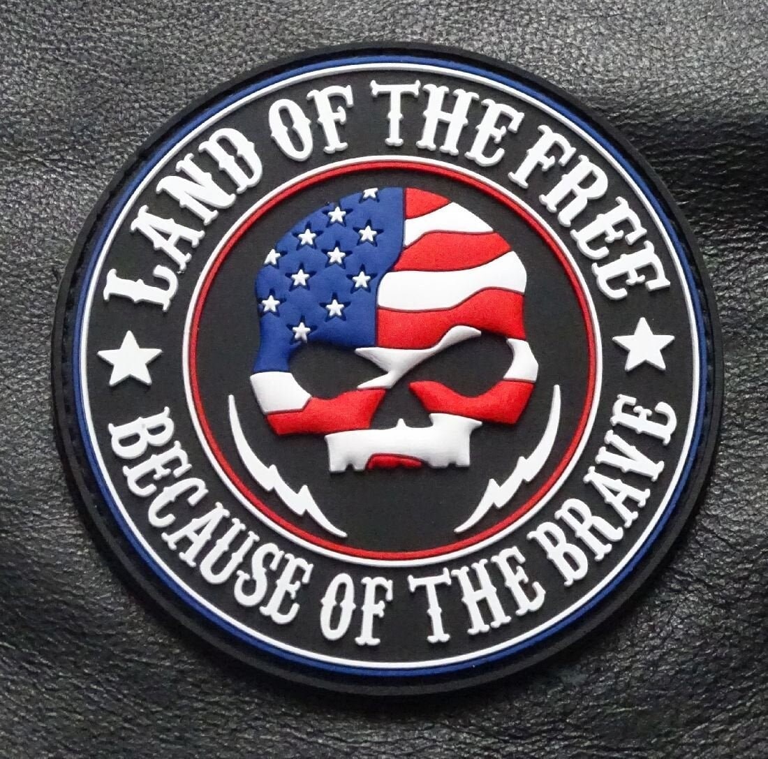 Land of the Free Because of the Brave  3.0 Inch Patch (PVC)