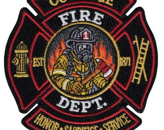 Firefighter Courage Honor Patch – Embroidered Iron-On Sew-On (4" x 3.75")