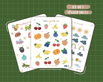 Kawaii Matte Sticker Sheet Set | Planner, Journal Stickers