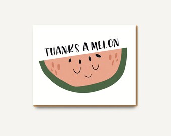 Thanks A Melon Card | Punny Food-bedankkaart