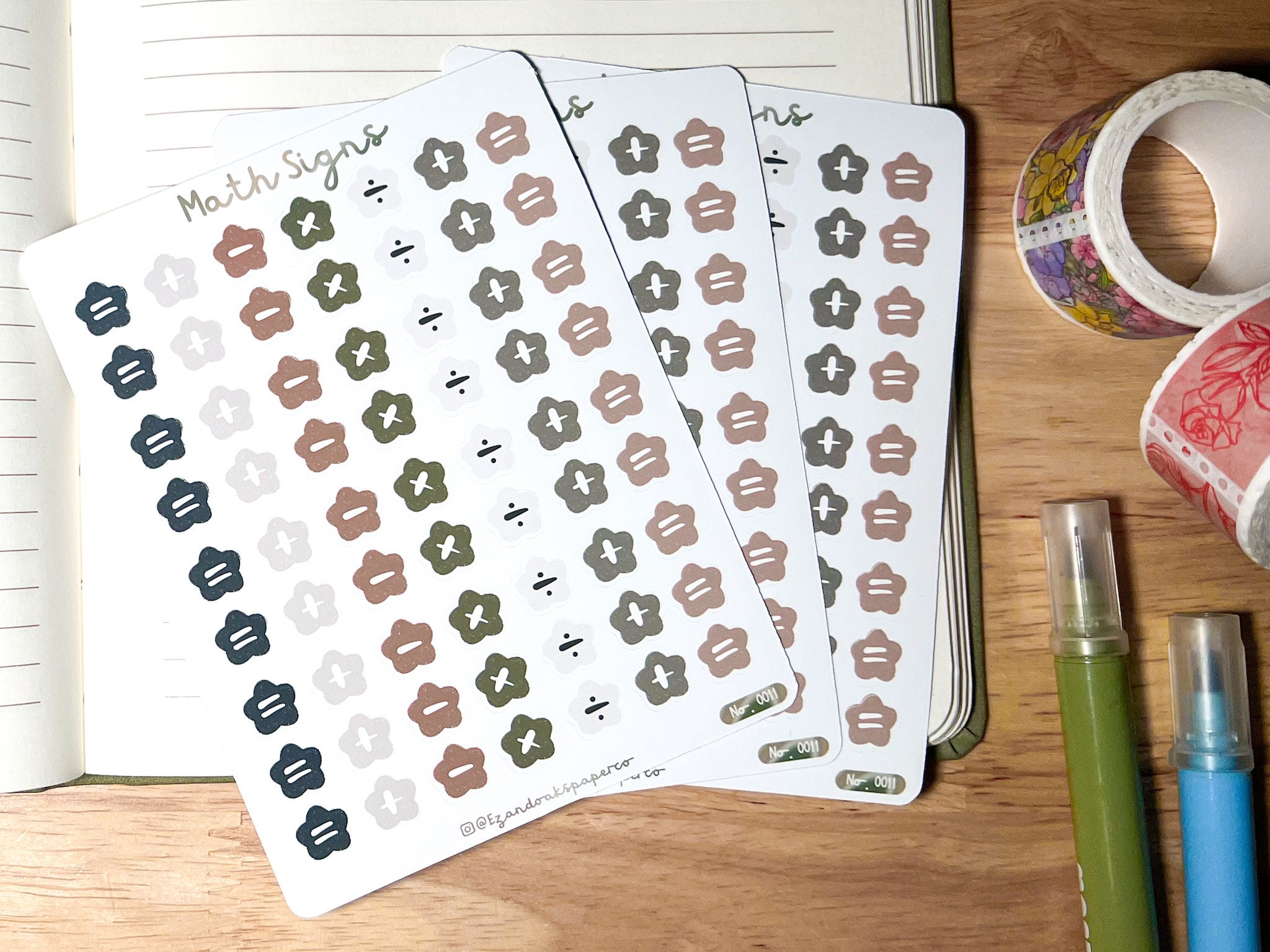 Math Symbols Sticker Sheet | Matte Journal Stickers - Etsy