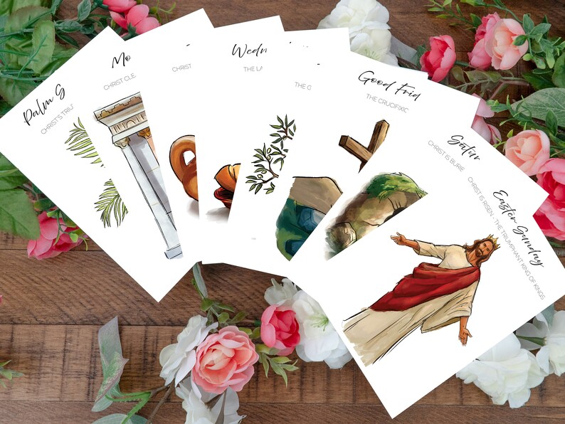 Printable Holy Week Advent Study Cards / Easter Story / Easter Advent ...