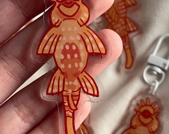 Orange Juice Bristlenose Plecostomus Acryllic Keychain Double-sided