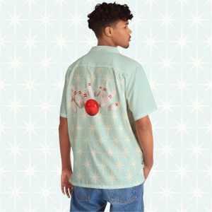 Men&#39;s Retro Bowling Shirt: 1950s Style Button-Front Sport Shirt