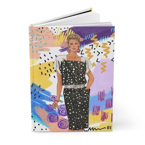 Hardcover Journal Retro 1980s New Wave Design Daily Dream Diary School Notebook Office Memo To Do List Agenda Planner Book 80s Pop Design