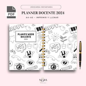 Planner for Teachers 2024, Agenda for Teacher, Digital Teacher Planner, Teacher Planner in Spanish, Digital Download