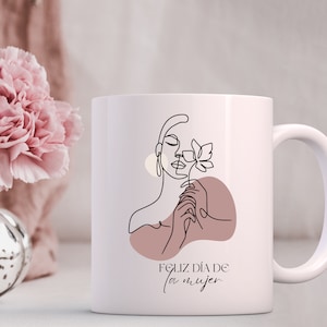 Diseño  de Plantilla de taza de sublimacion dia de la mujer mugs tazas con frase 11 oz  Pdf  jpg y png en dos versiones