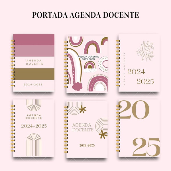 PDF| 2024-2025 Female Teachers' Agenda DATED + 9 Covers Armed and Ready to Print in Pink colors August 2024-July 202-5