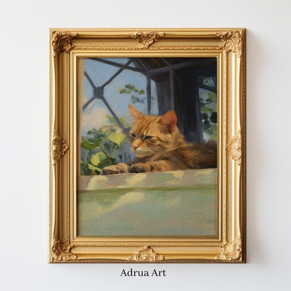 Realistic Orange Cat Digital Painting - Groomsmen Gift with Monogram Option