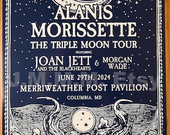 Alanis Morissette 2024 Unique Dated Show Poster from the Triple Moon Tour