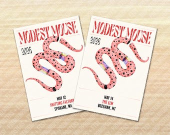 Modest Mouse 2026 Promo Unique Dated Concert Show Poster - All dates from North American Tour available!