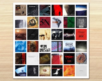 Nine Inch Nails 36 Halos Collage Poster - Beautiful High Quality Topsters Style Poster for Gallery Wall + General Home Decor