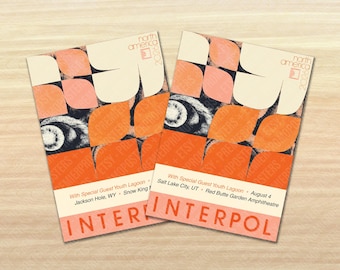 Interpol 2026 Unique Dated Concert Show Poster - All dates from North American Tour available!
