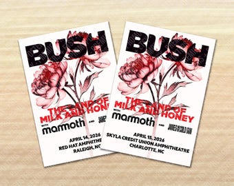 Bush 2026 Land Of Milk And Honey Tour Unique Dated Show Poster - All dates from North American Tour available!