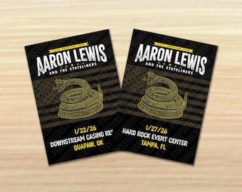 Aaron Lewis And The Stateliners 2026 Tour Promo Unique Dated Concert Show Poster - All dates from North American Tour available!