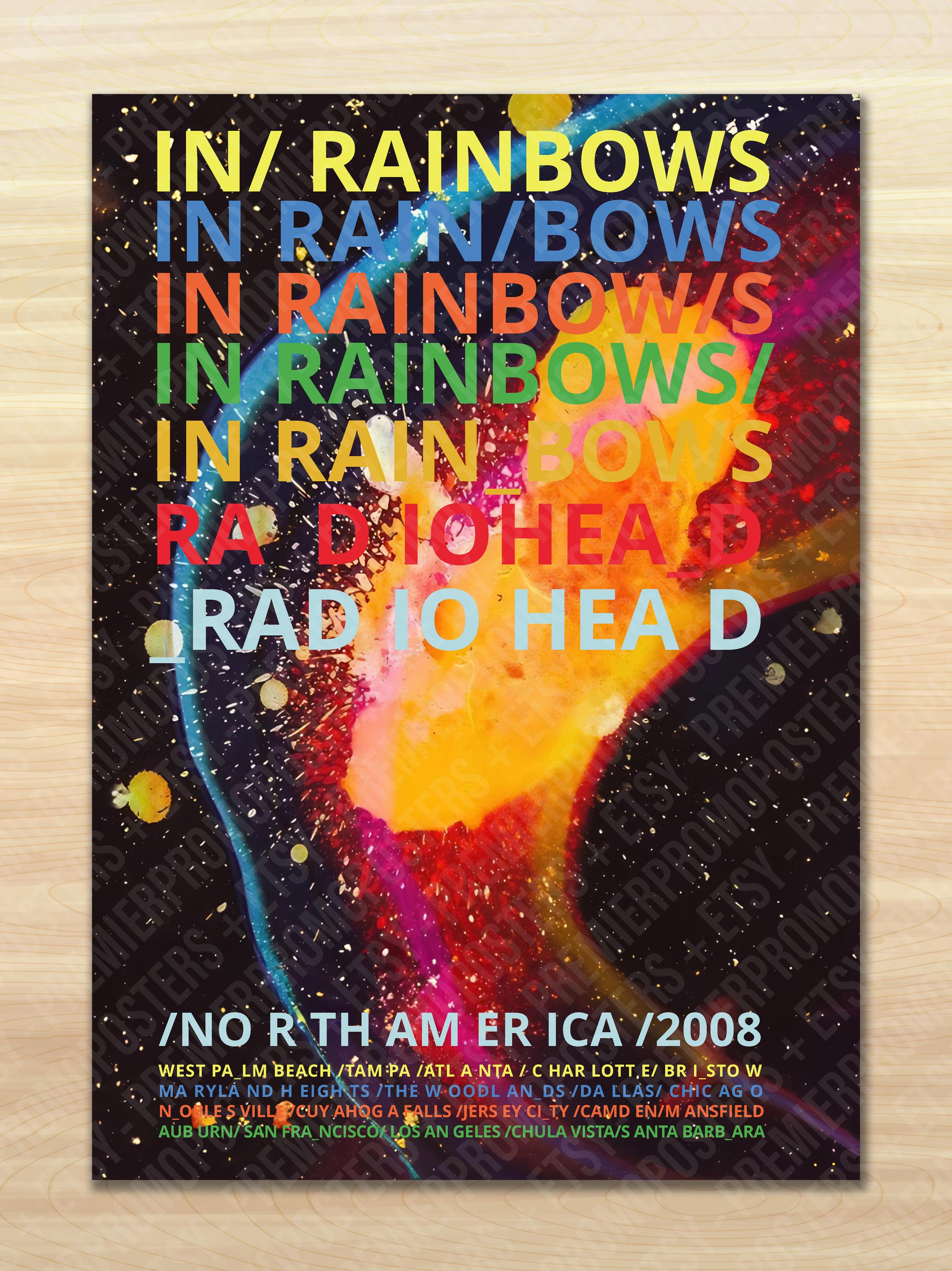Radiohead in Rainbows Tour 2008 Admat Poster Featuring All
