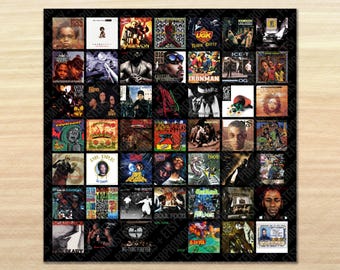1990s Hip Hop & Rap Best Albums Collage Poster - Beautiful High Quality Topsters Style Poster for Gallery Wall or General Home Decor