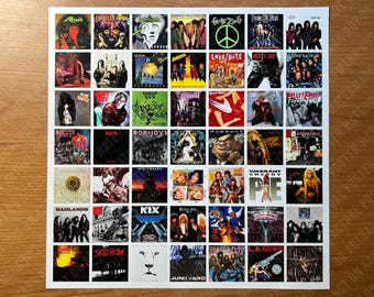 1980s Rock & Hair Metal Band Best Albums Collage Poster - Beautiful High Quality Topsters Style Poster for Gallery Wall + General Home Decor