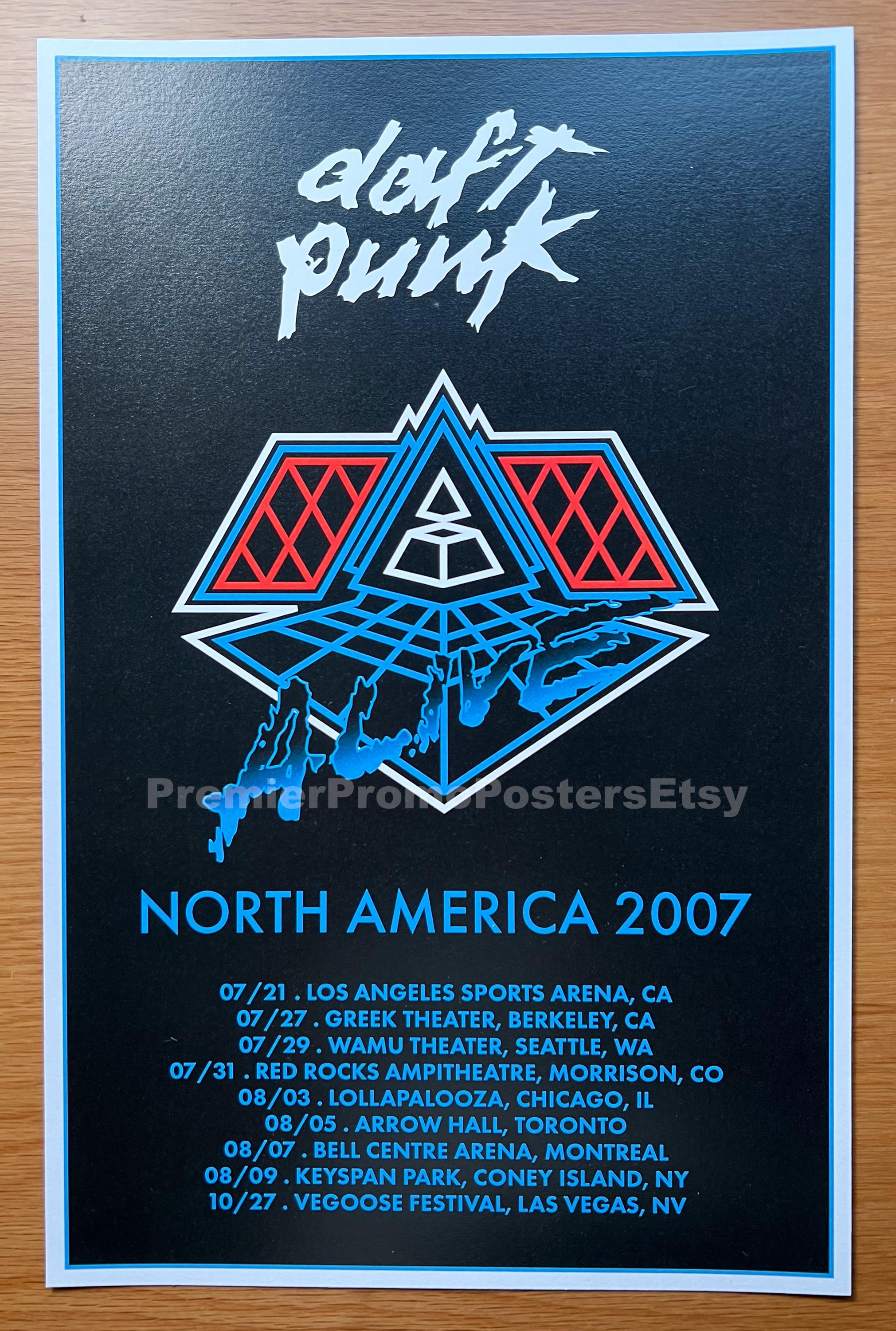 Daft Punk Alive 2007 Tour Poster With Dates - Etsy