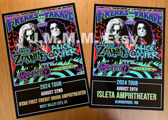 Rob Zombie 2024 Unique Dated Show Poster From the Freaks on
