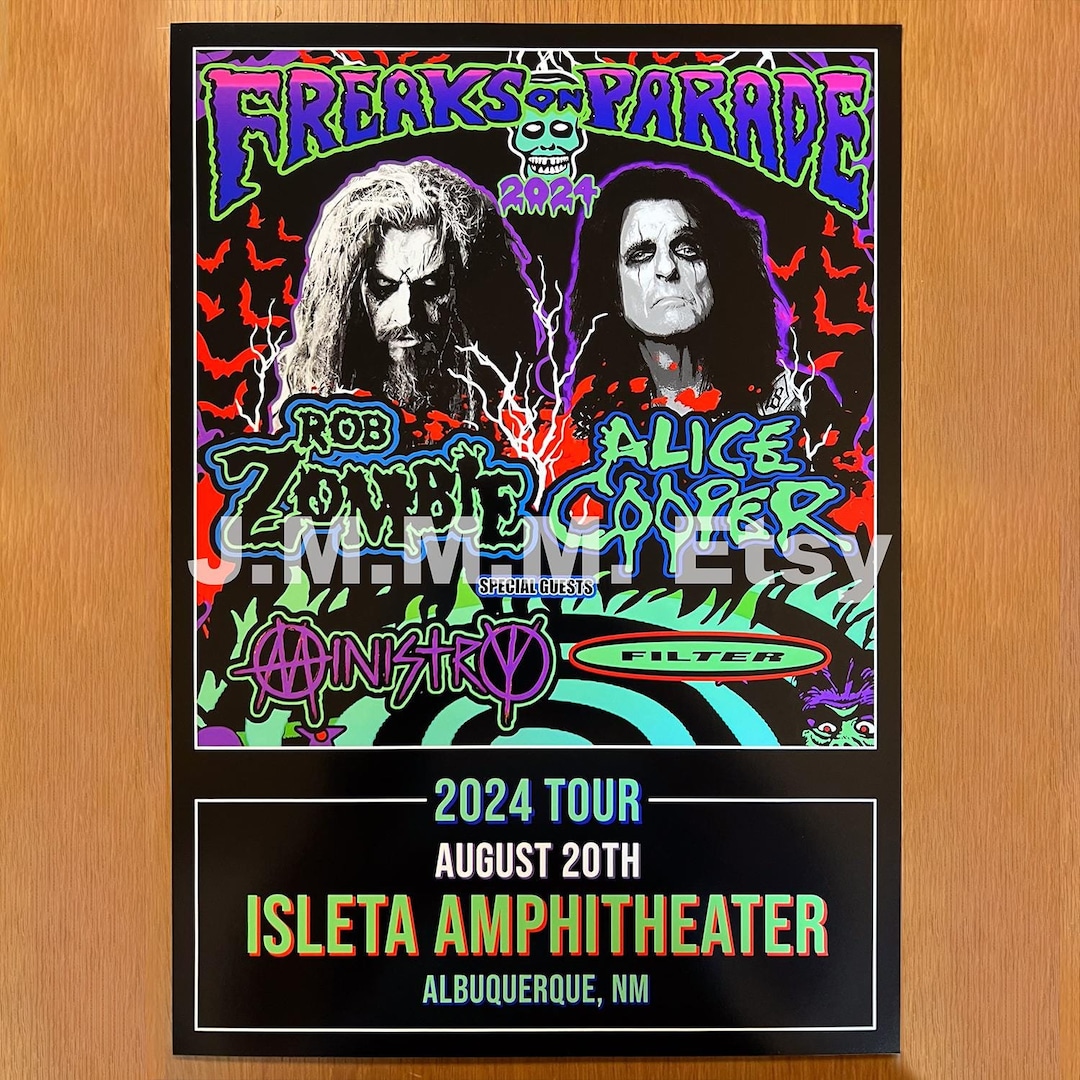 Rob Zombie 2024 Unique Dated Show Poster From the Freaks on Parade