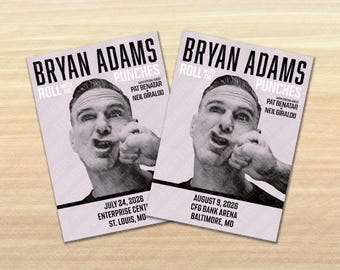 Bryan Adams 2026 Roll With The Punches Unique Dated Concert Show Poster - All dates from North American Tour available!