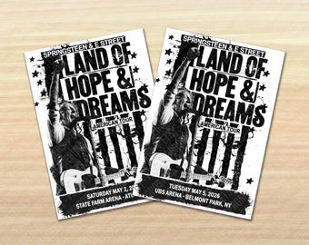 Bruce Springsteen 2026 Land Of Hope And Dreams Unique Dated Show Poster - All dates from North American Tour available!