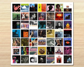 Greatest Jazz Albums Of All Time Collage Poster - Beautiful High Quality Topsters Style Poster for Gallery Wall + General Home Decor