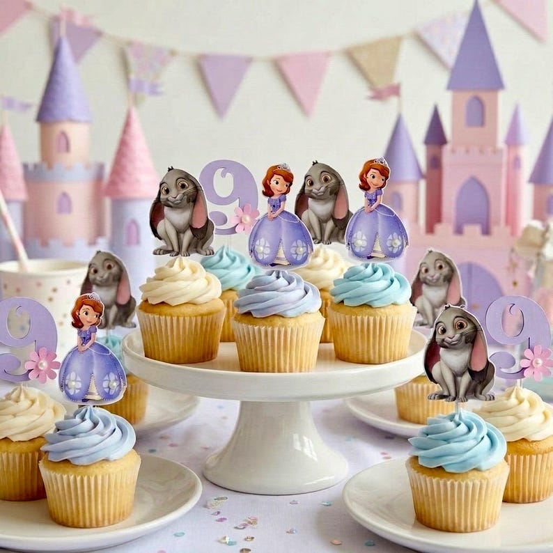 Sofia the First Cupcake Toppers, Sofia the First Toppers , Sofia the ...