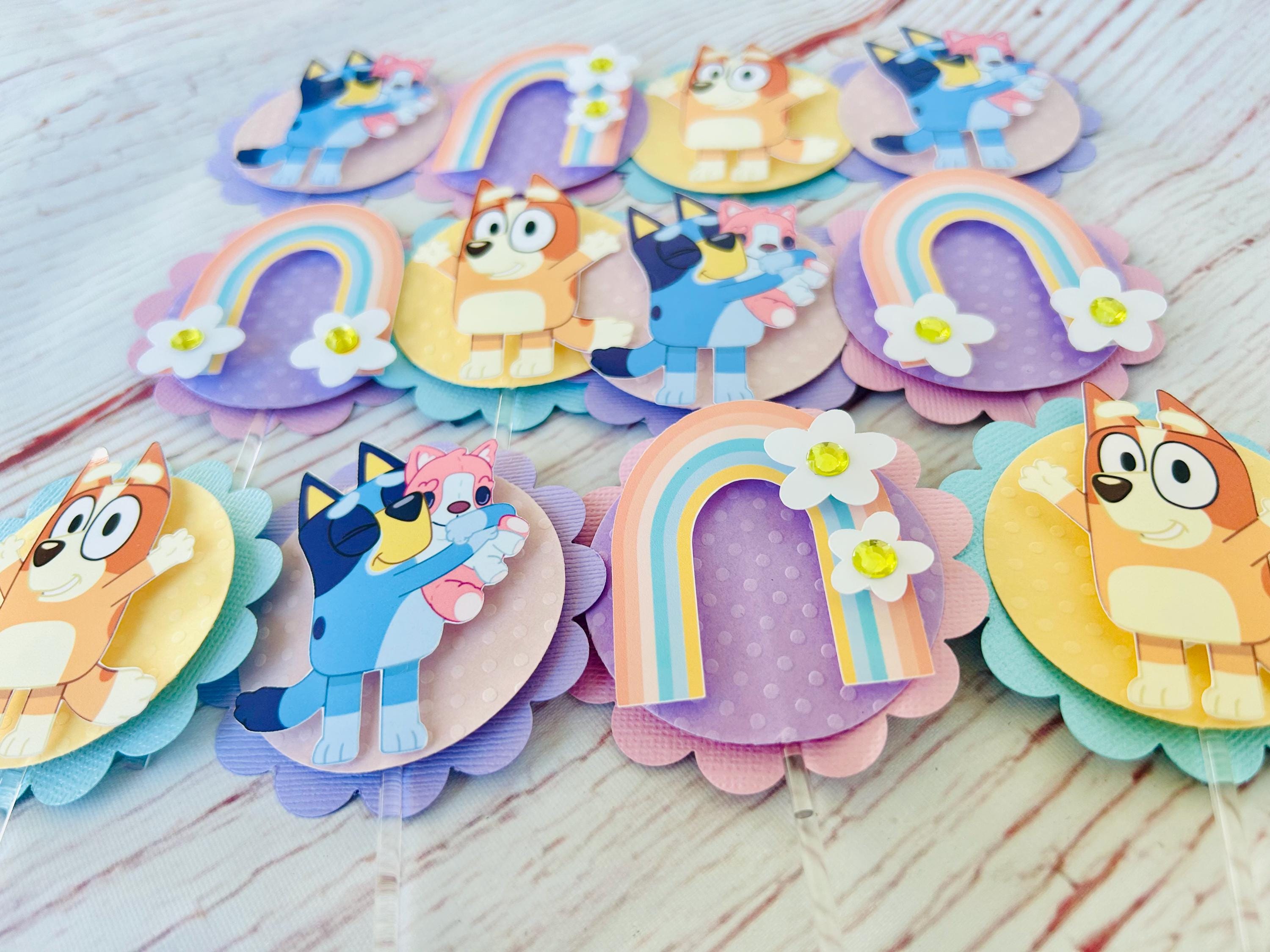 Girl Bluey Party Cupcake Toppers