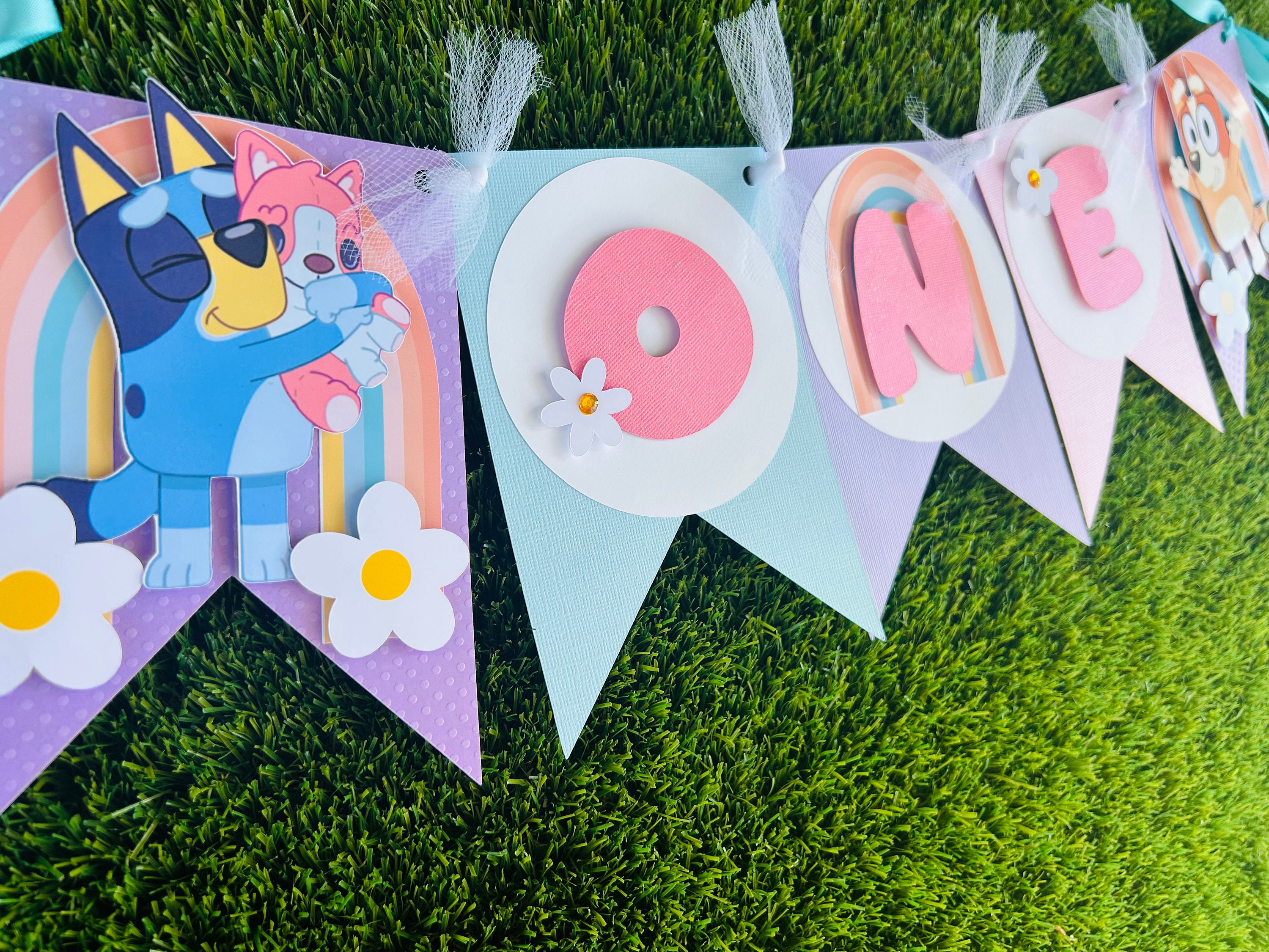 Bluey Birthday Highchair Banner - ONE