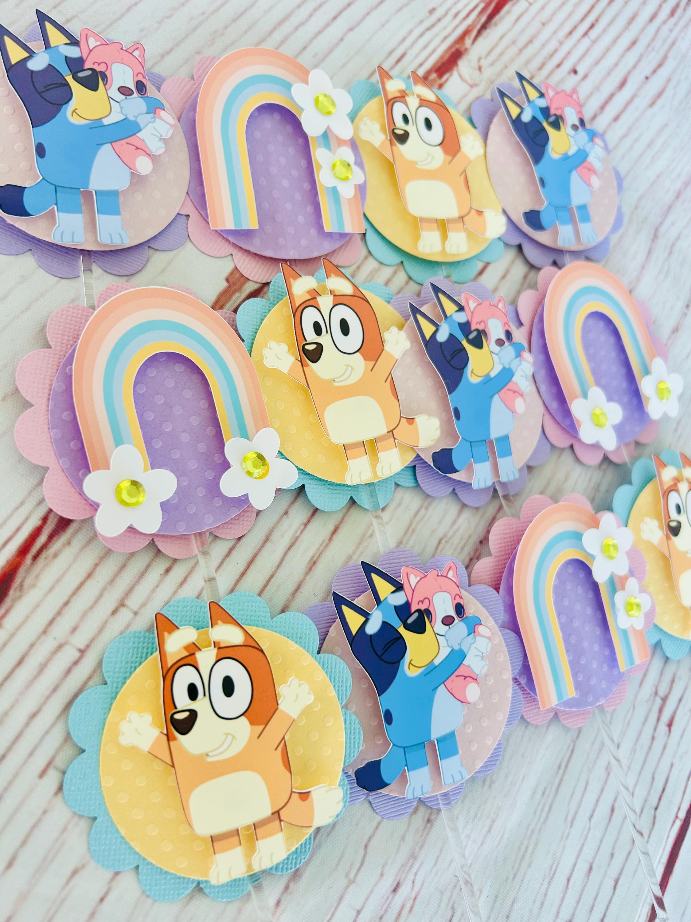Girl Bluey Party Cupcake Toppers