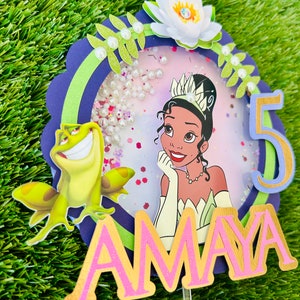 Tiana Cake Topper, Tiana cake shaker topper, Tiana Topper, Princess Tiana Cake topper, Princess Tiana topper, Tiana Party Decor